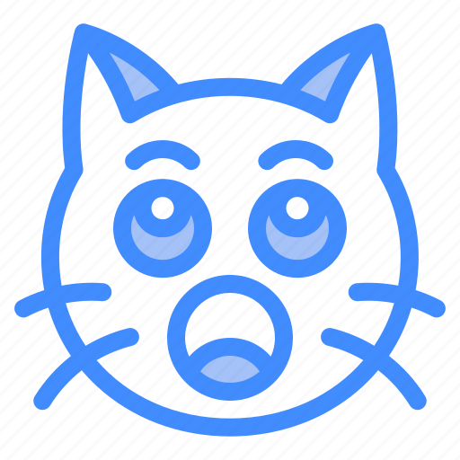 Yawn, cat, animal, expression, emoji icon - Download on Iconfinder