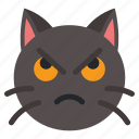 angry, cat, animal, expression, emoji