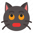 bored, cat, animal, expression, emoji