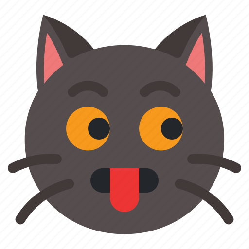 Heated, cat, animal, expression, emoji icon - Download on Iconfinder