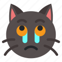 cry, cat, animal, expression, emoji