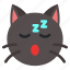 sleeping, cat, animal, expression, emoji 