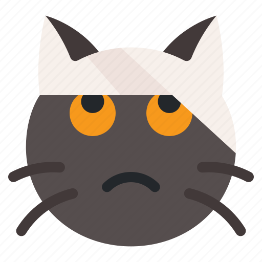 Injured, cat, animal, expression, emoji icon - Download on Iconfinder