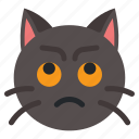 annoyed, cat, animal, expression, emoji