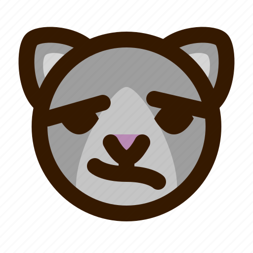 Animal, avatar, cat, confused, emoji, emoticon, face icon - Download on Iconfinder