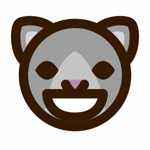 Animal, avatar, cat, emoji, emoticon, face, grin icon - Download on Iconfinder