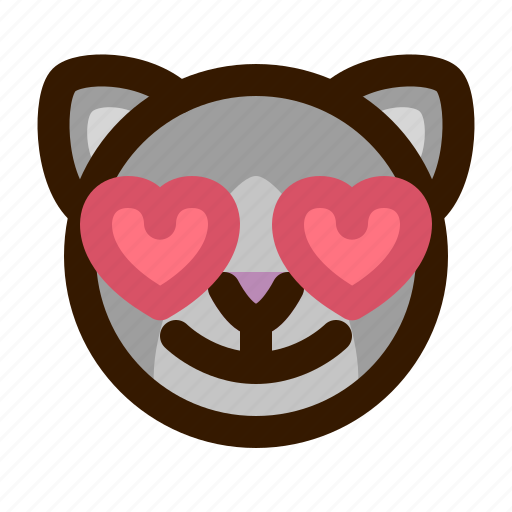 Animal, avatar, cat, emoji, emoticon, face, love icon - Download on Iconfinder