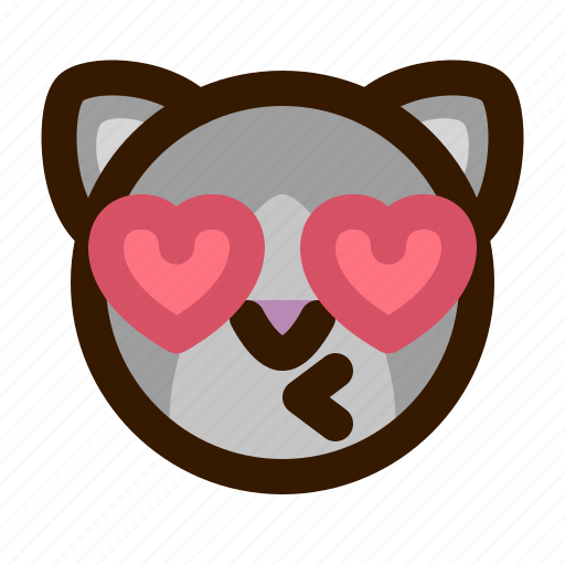 Animal, avatar, cat, emoji, emoticon, face, kiss icon - Download on Iconfinder