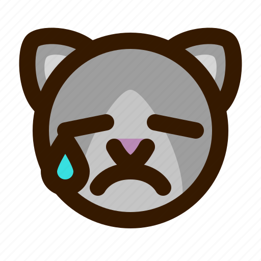 Animal, avatar, cat, emoji, emoticon, face, tear icon - Download on Iconfinder