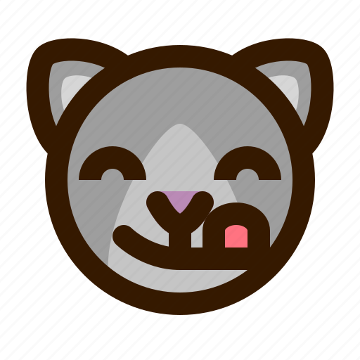 Animal, avatar, cat, emoji, emoticon, face, tongue icon - Download on Iconfinder