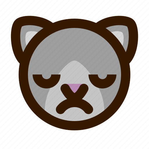 Animal, avatar, cat, emoji, emoticon, face, upset icon - Download on Iconfinder