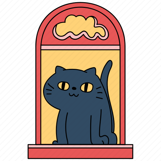 Window, cat, happy, pet, animal, cat life, kitty icon - Download on Iconfinder