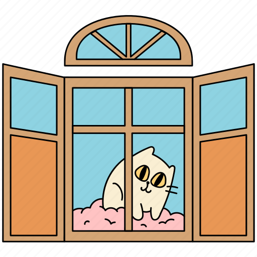 Window, cat, pet, staring, looking, happy, animal icon - Download on Iconfinder