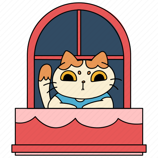 Window, cat, staring, looking, balcony, animal, cat life icon - Download on Iconfinder