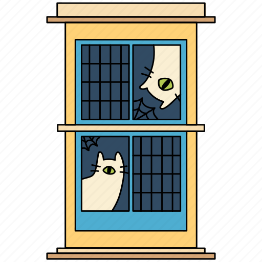 Window, mysterious, cats, halloween, mystery, horror, spooky icon - Download on Iconfinder