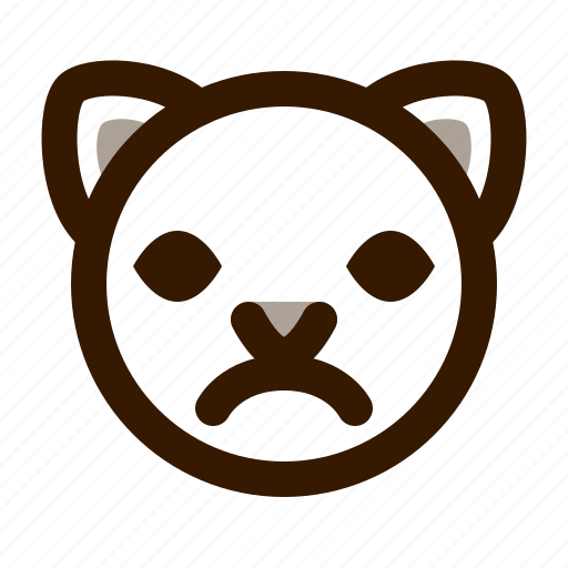 Animal, avatar, cat, emoji, emoticon, face, sad icon - Download on Iconfinder