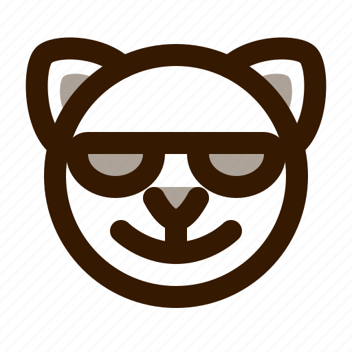 Animal, avatar, cat, emoji, emoticon, face, sunglasses icon - Download on Iconfinder