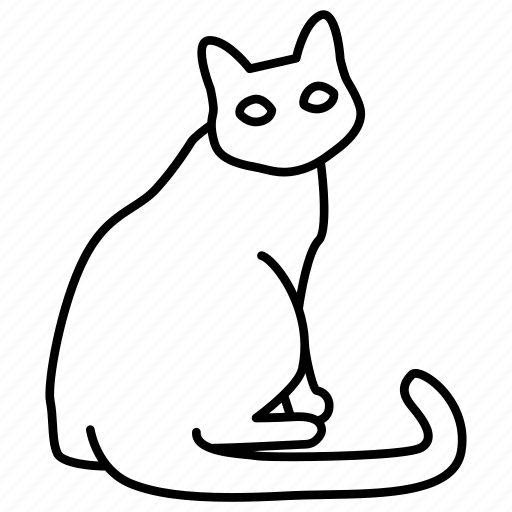 .svg, cat, glancing, back, looking, sitting icon - Download on Iconfinder