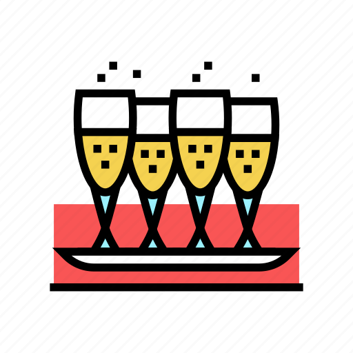 Drink, glasses, tray, food, service, hotel icon - Download on Iconfinder