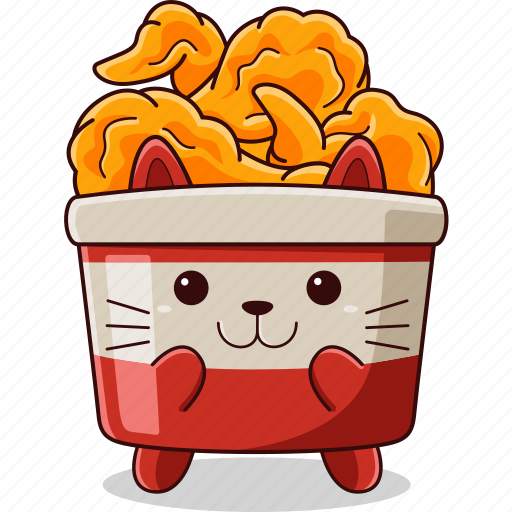 Cat, fast, food, snack, cute, fried, chicken icon - Download on Iconfinder