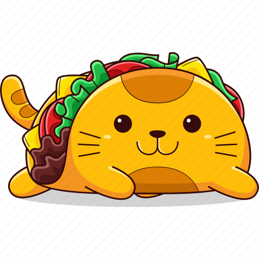 Cat, fast, food, snack, lunch, cute, taco icon - Download on Iconfinder