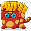 cat, fast, food, snack, lunch, cute, fries