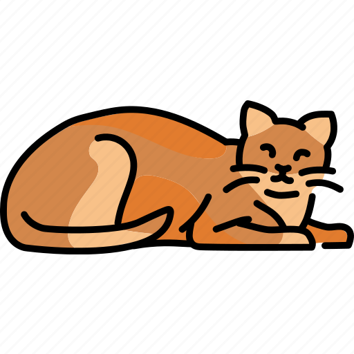 Sleeping, happy, cat icon - Download on Iconfinder