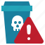garbage, danger, bin, risk, caution, toxic, exclamation 