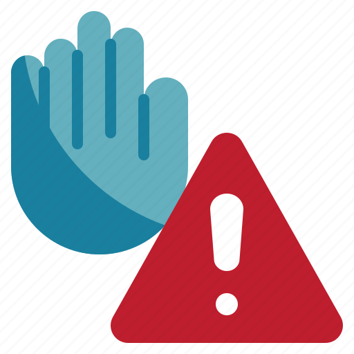 Hand, push, caution, warning, exclamation icon - Download on Iconfinder