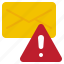 mail, envelope, message, caution, warning, exclamation 