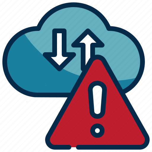 Cloud, storage, data, transfer, caution, warning, exclamation icon - Download on Iconfinder