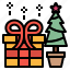 box, gift, pine, present, tree 