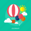 air balloon, balloon, celebrate, cloud, sun 