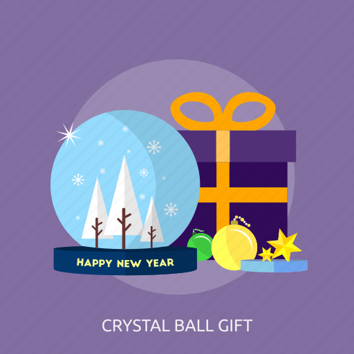 Ball, crystal ball, gift, happy new year, snow, star, tree icon - Download on Iconfinder