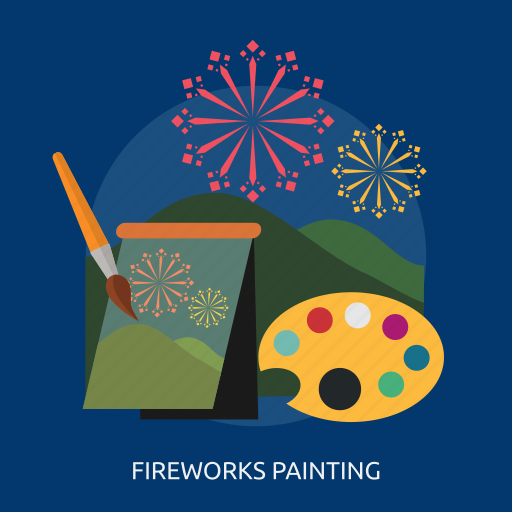 Art, color, fireworks, mountain, painting icon - Download on Iconfinder