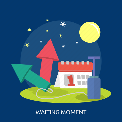 Calendar, fireworks, moon, star, waiting moment icon - Download on Iconfinder