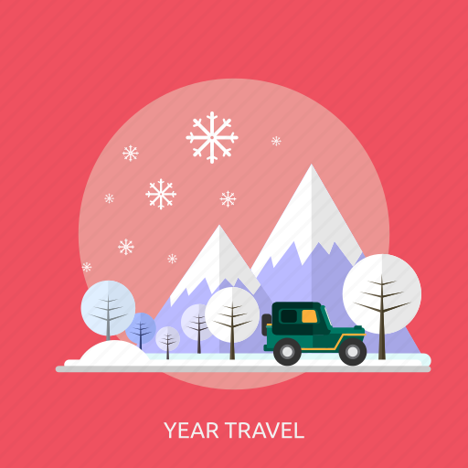 Car, ice, mountain, snow, tree, winter, year travel icon - Download on Iconfinder