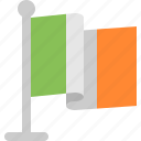 flag, irish, country, map, marker, nation