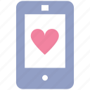 device, heart, love, mobile, phone, smartphone