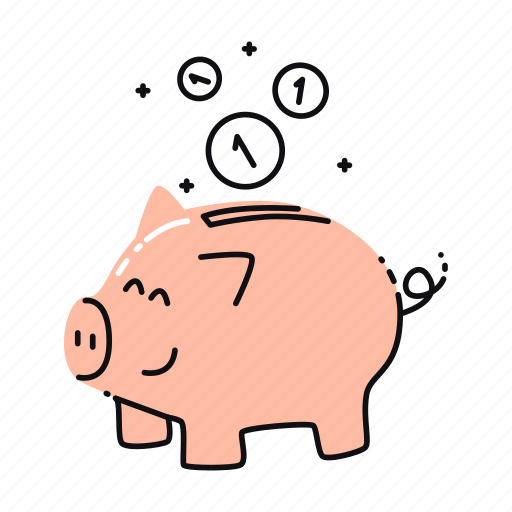 Happy, piggy, bank, coin, savings, currency, finance illustration - Download on Iconfinder