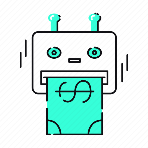 Robot, bill, finance, cash, payment, machine, automation illustration - Download on Iconfinder