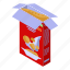 business, cartoon, cereal, flakes, isometric, open, package 