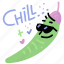 food, gestures, chili, chill, pepper, sunglasses, cool, sticker, character 