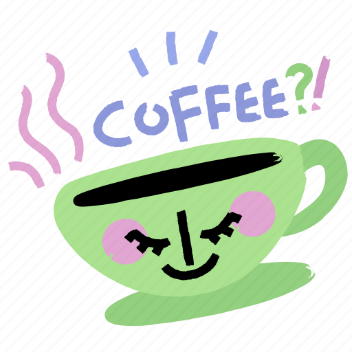 Food, gestures, drink, beverage, coffee, mug, face sticker - Download on Iconfinder