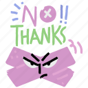 gestures, bandages, no, thanks, thank, you, gesture, sticker, character 