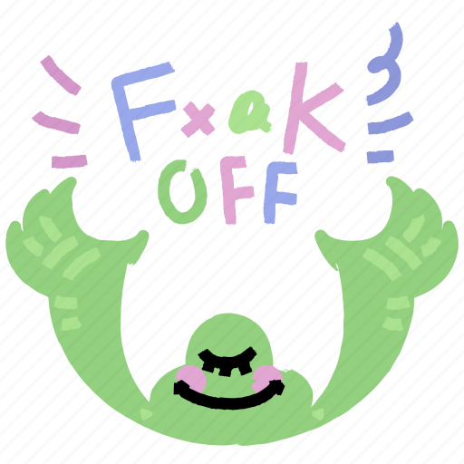 Gestures, monster, aggressive, angry, f, off, sticker sticker - Download on Iconfinder