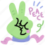 gestures, peace, hand, gesture, peaceful, greeting, sticker, character 