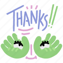 gestures, thanks, thank, you, hand, gesture, sticker, character, grateful 
