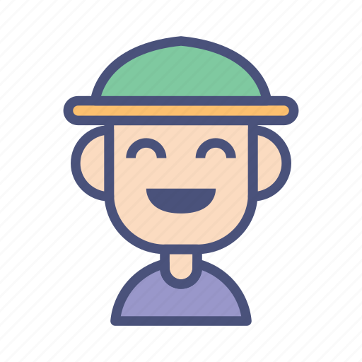 Avatar, character, farmer, laugh, people, male, profile icon - Download on Iconfinder