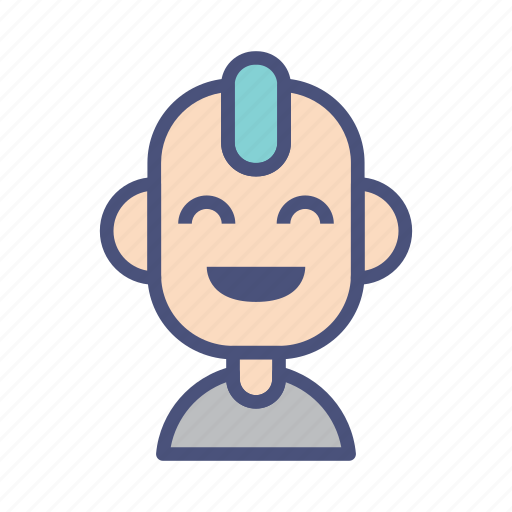 Avatar, character, laugh, people, punk, male, profile icon - Download on Iconfinder